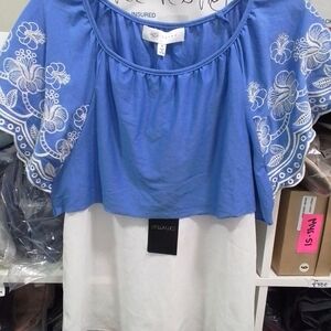 NEW Women's Blouse Silky Top & Crop Top Bundle 2 pK Small